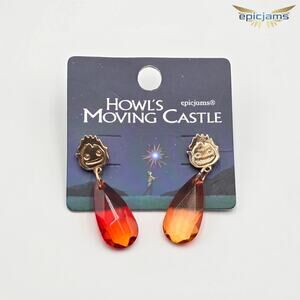 Studio Ghibli Howl's Moving Castle Calcifer Earrings New